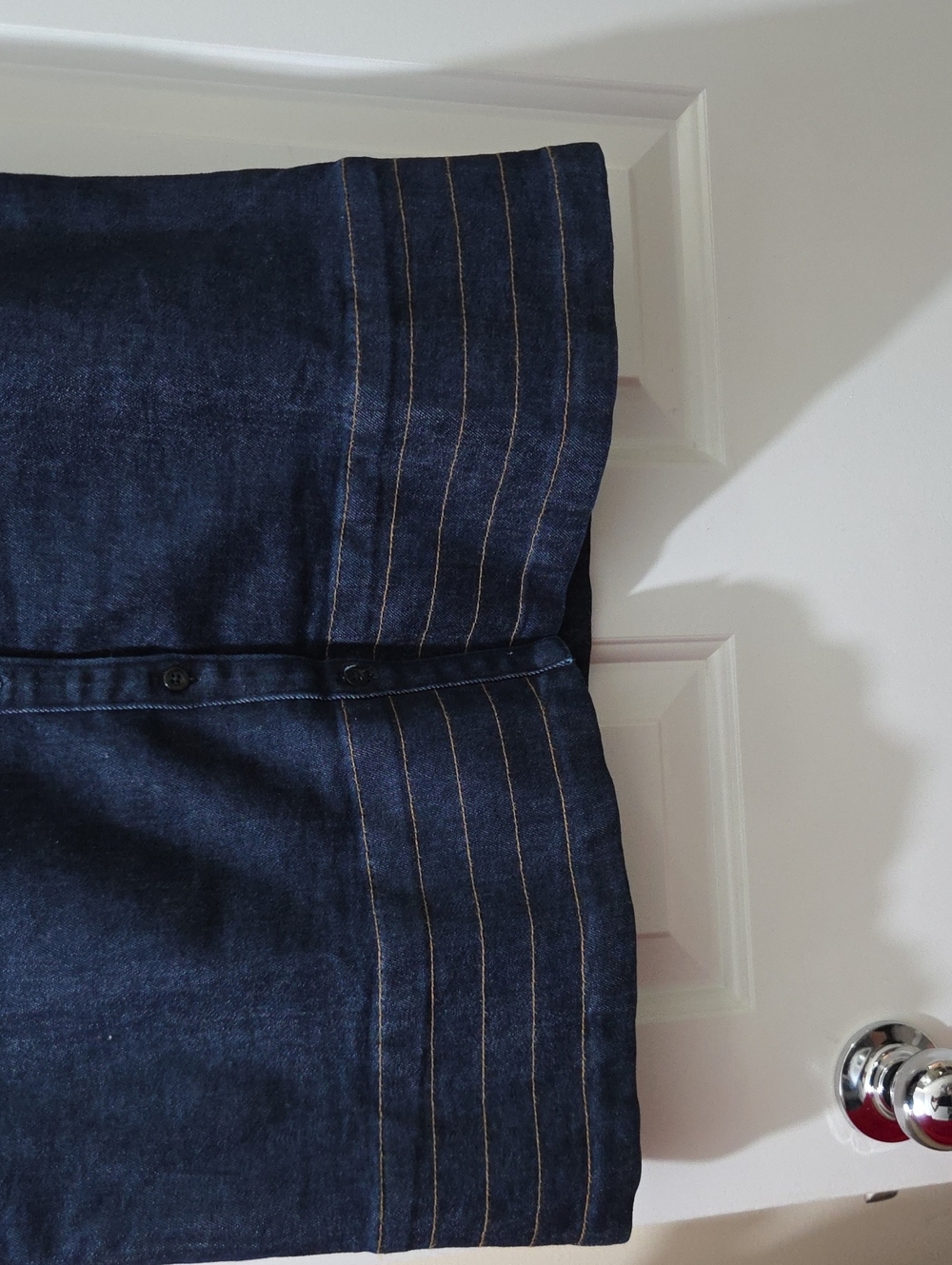 Kate Spade Denim Trapunto Mini Shirt Dress. - Picture 4 of 5